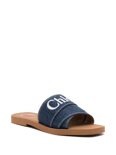 chloe sandals lace|chloe denim sandals.